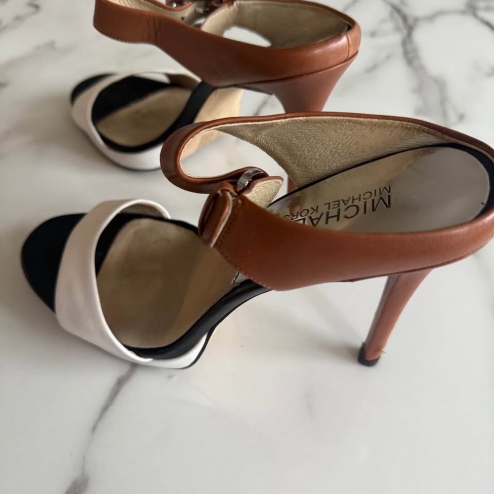 Michael Kors Tan and White Heels